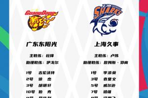 乐鱼游戏-广东VS上海抢三大战：双方全主力出战 上海绝杀功臣外援哈维在列